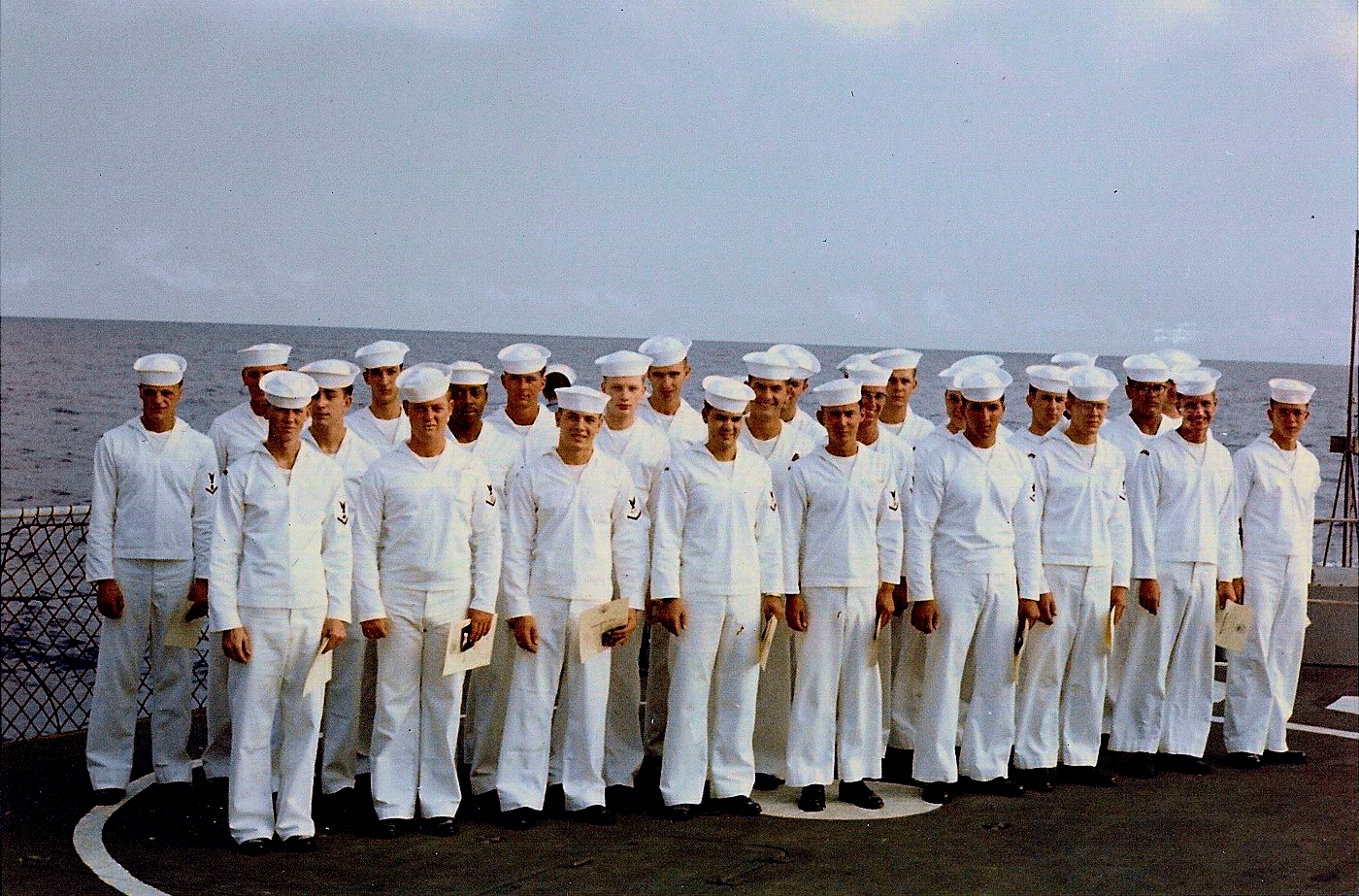 Promotional ceremony on the hanger deck.