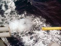 navy 00051  Mk 32 triple tube launcher fires a Mk 43 torpedo.